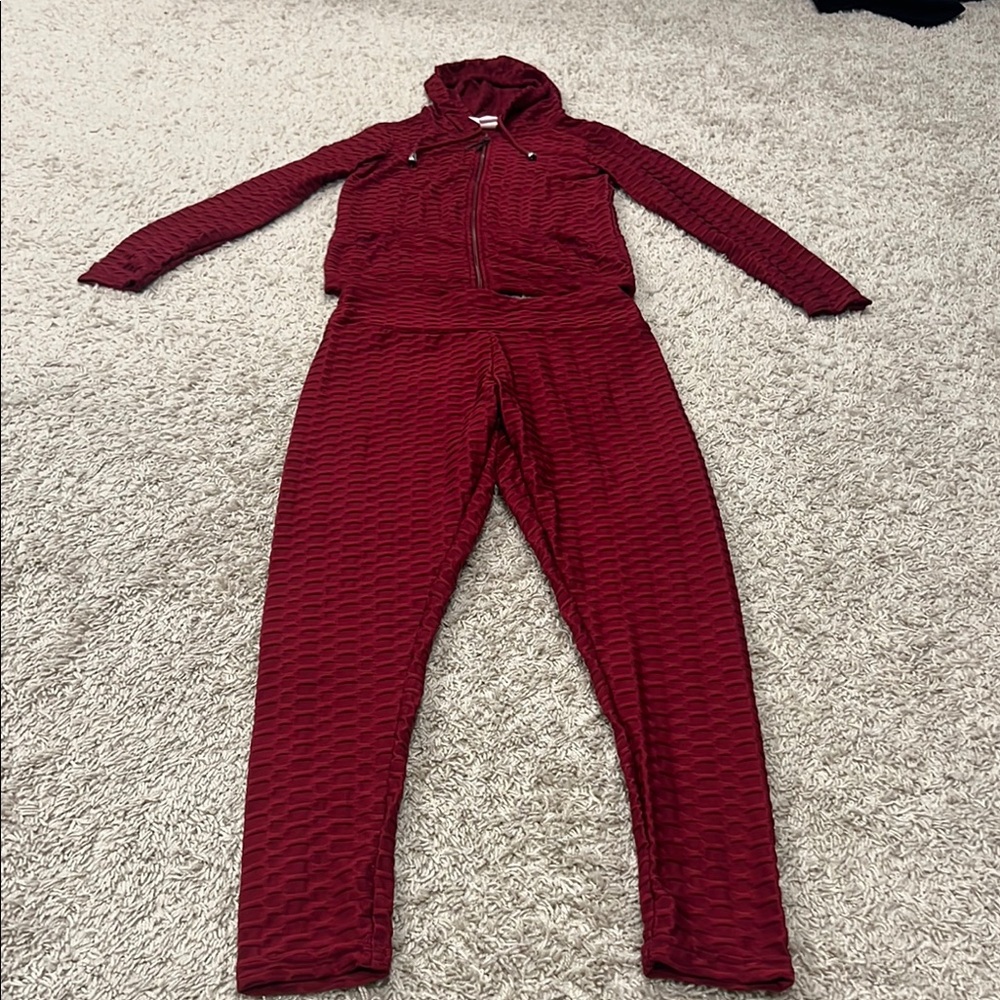 Cozy Wine Red Sweater and Legging Set